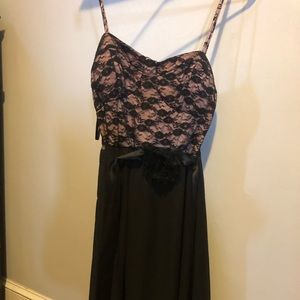 Black and pink lace dress